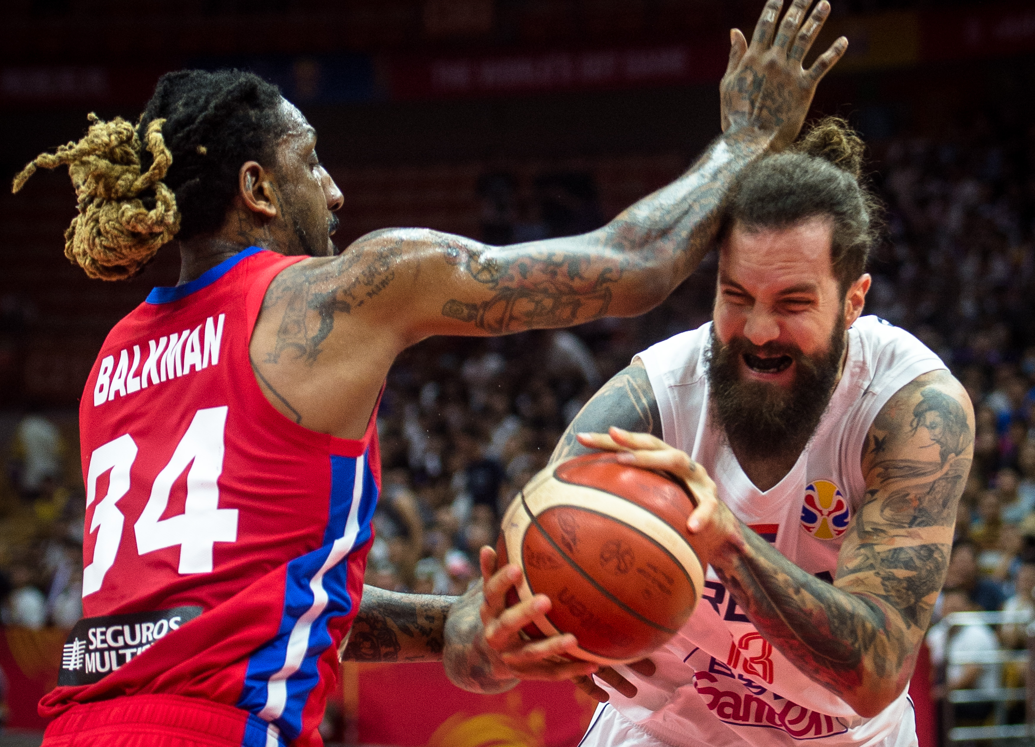 篮球——小组赛第二阶段：塞尔维亚队对阵波多黎各队