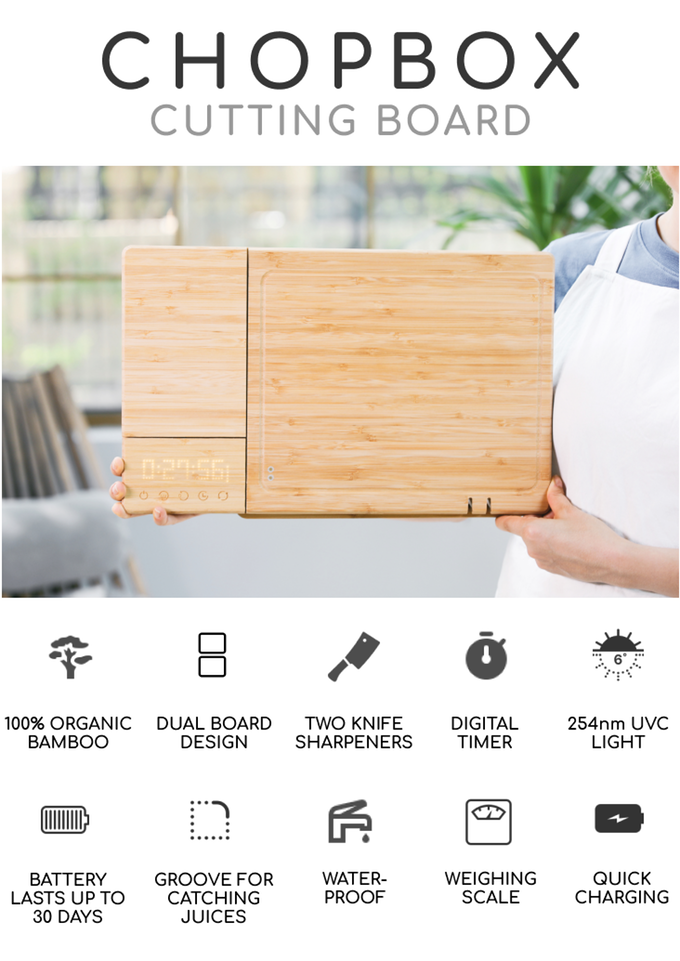 chopbox世界上第一款具有10种功能的智能切菜板