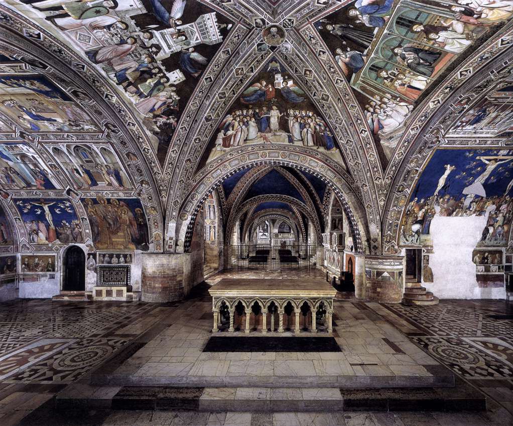 阿西西教堂-下教堂：皮特罗·洛伦泽蒂壁画：耶稣生平（简略场景）_手机 