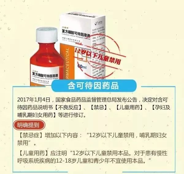 08 含可待因药品:12岁以下儿童禁用