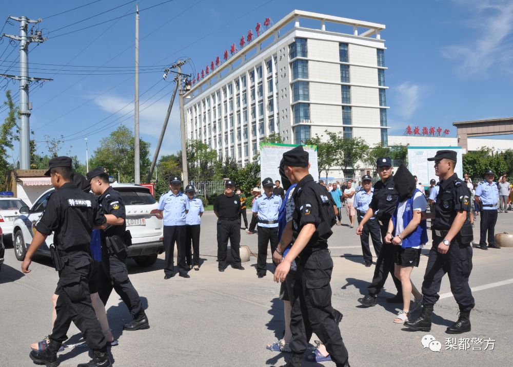 大快人心砀山警方武装押解一恶势力团伙进行现场指认