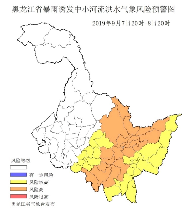 受强降雨影响黑龙江省多地有中小河流洪水和地质灾害气象风险