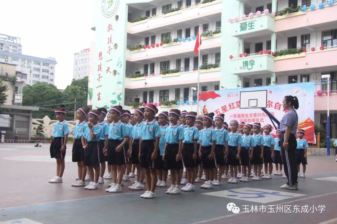 磨砺意志树规范铸就品格绽风采玉州区东成小学开展2019年秋一年级新生