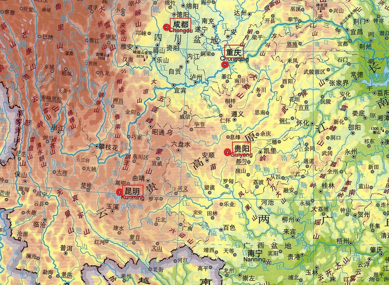原创成都重庆昆明和贵阳哪个城市的地理区位更具有枢纽潜质