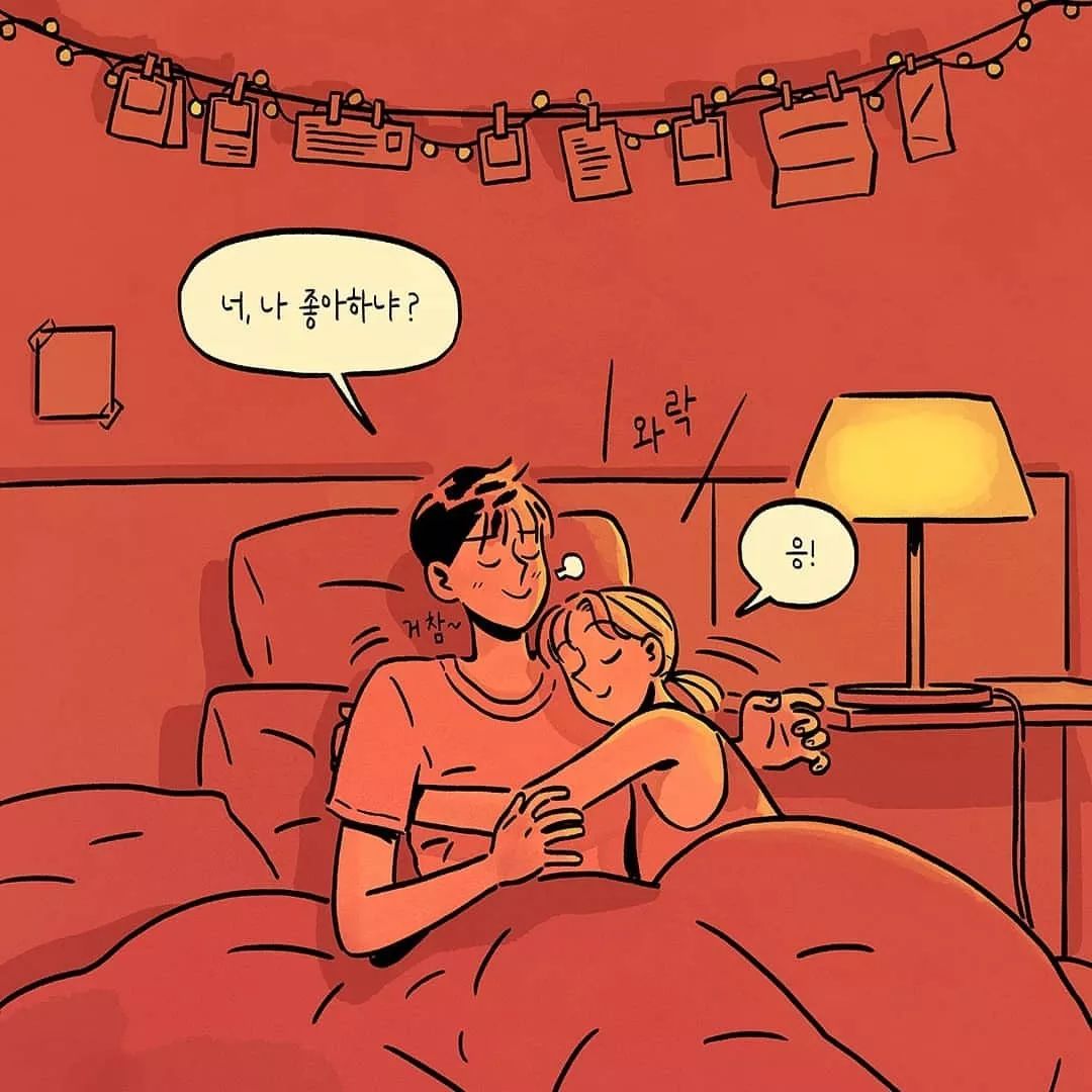 火遍ins的超甜插画!韩国帅气小哥画出恋爱日常