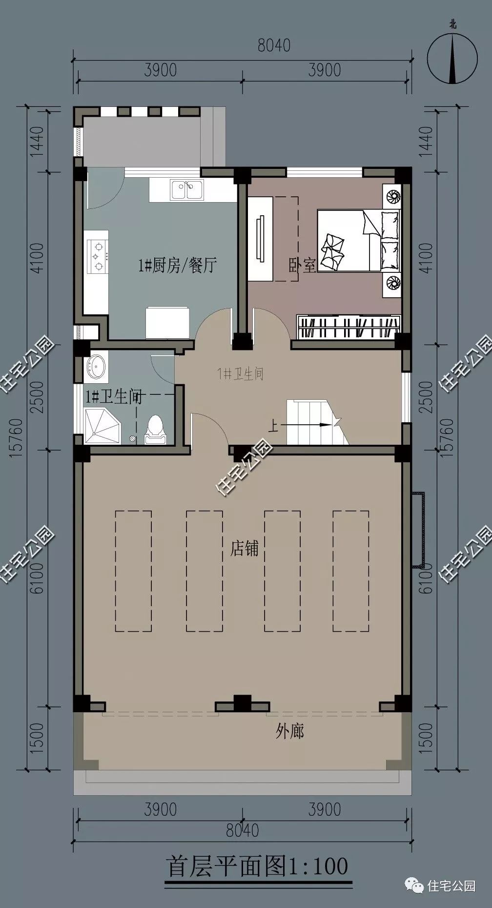 精选图库二:10套带商铺住宅户型