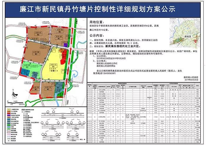 关于批准关于廉江市新民镇丹竹塘片区控制性详细规划方案公示