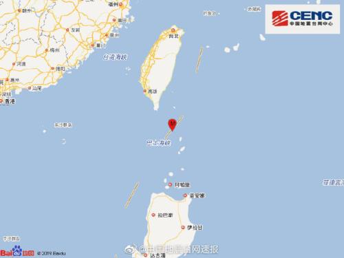 台湾屏东县东部海域发生4.3级地震震源深度90千米