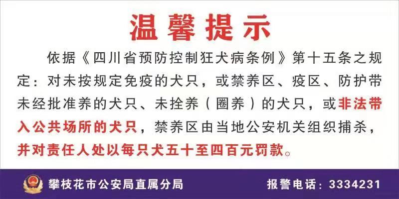 攀枝花两公园实行"禁狗令,遛狗不能再任性!