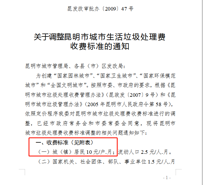 昆明：小区自来水账单惊现天价垃圾费网友质疑收费标准及合法性