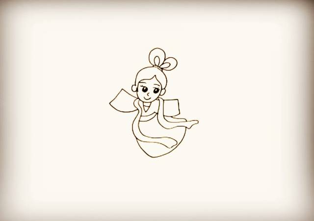 简笔画-嫦娥奔月