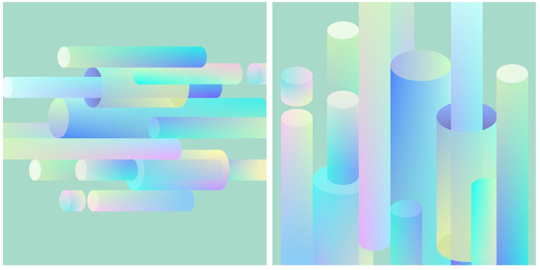 ai教程 绘制3d梦幻渐变图形插画