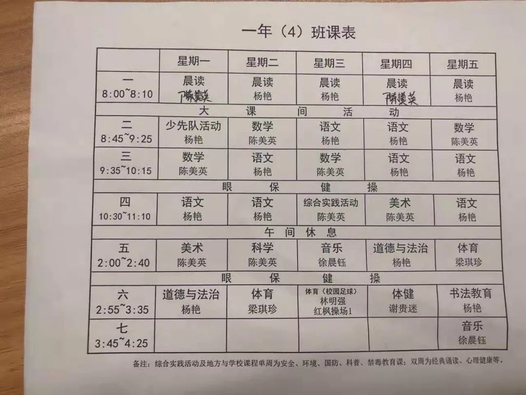 福州54所小学一年级课程表大公开!有你关注的吗?(附小学作息时间表)