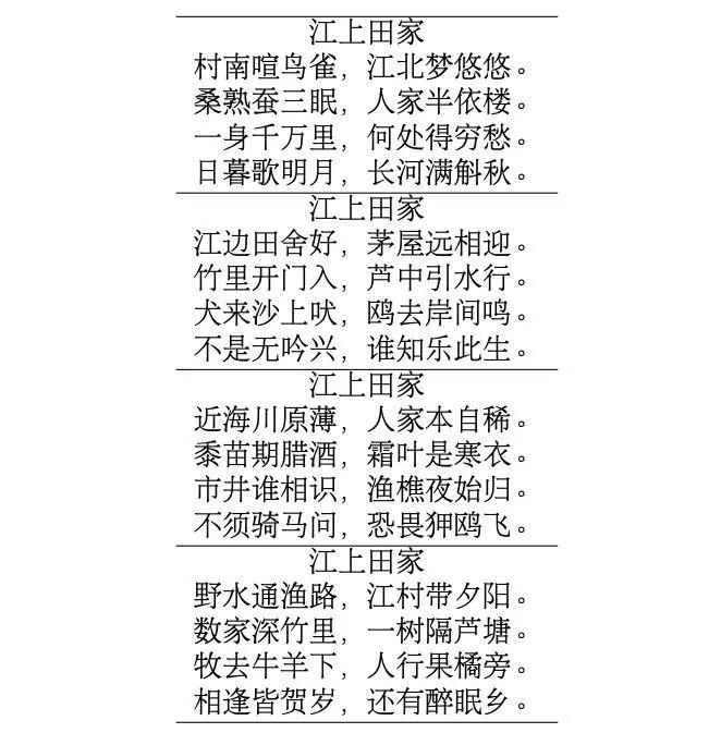 比如下面这四首“江上田家”，只有一首是唐朝诗人写的，你能找出来吗？