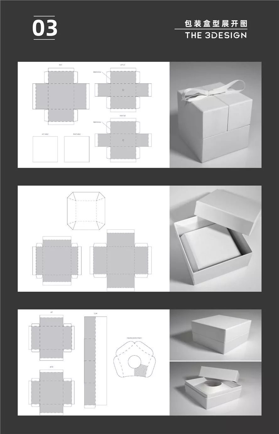 一组实用的包装盒型展开图