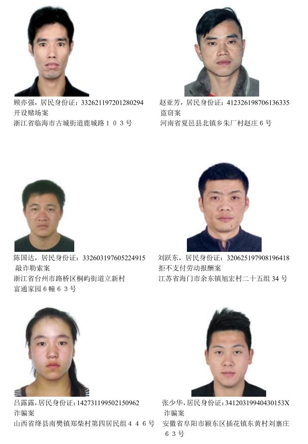 通缉115名男女照片无码曝光最高奖5万