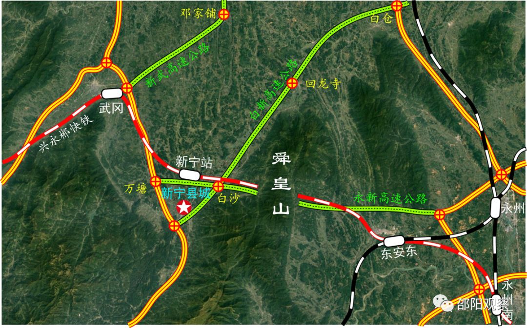 新化——武冈高速公路(g59):南口东移至清江桥,然后继续南延至新宁