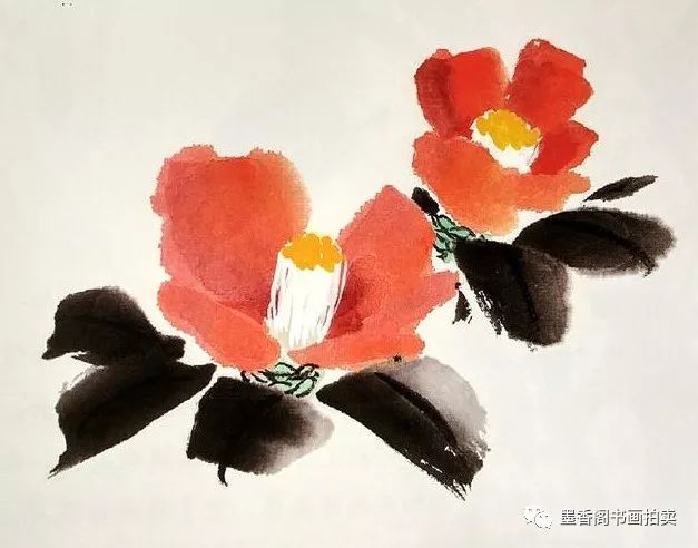 国画教程 写意茶花的画法