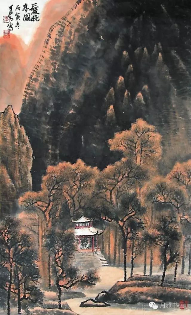 秋意渐浓,我们看看李可染笔下的秋色图!_山水画