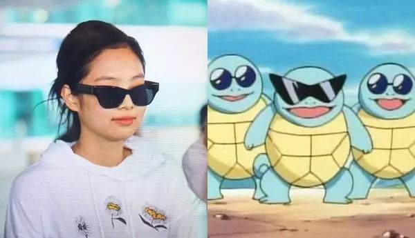 jennie造型被粉丝笑称很像神奇宝贝的杰尼龟.