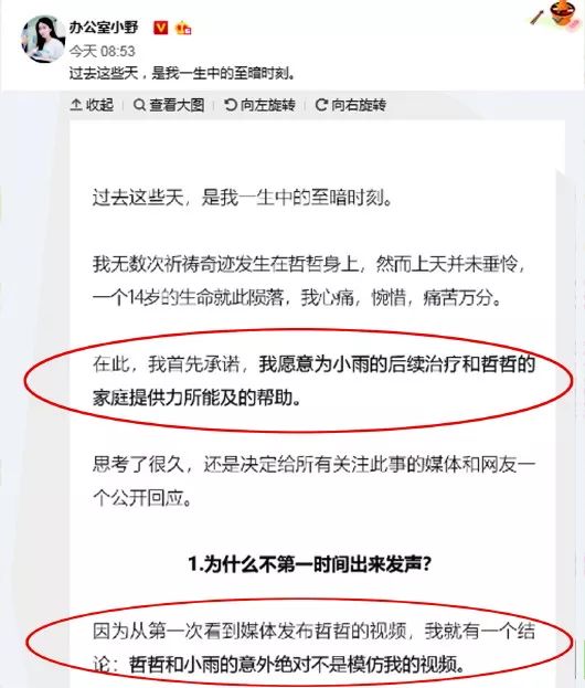 “办公室小野”回应女孩自制爆米花烧伤,家长