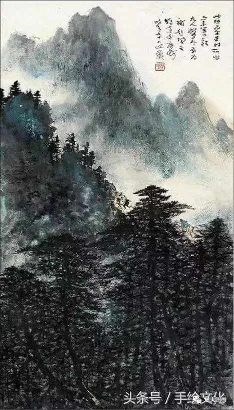 黎雄才气魄的松树山水画,意境很美-搜狐大视野-搜狐新闻
