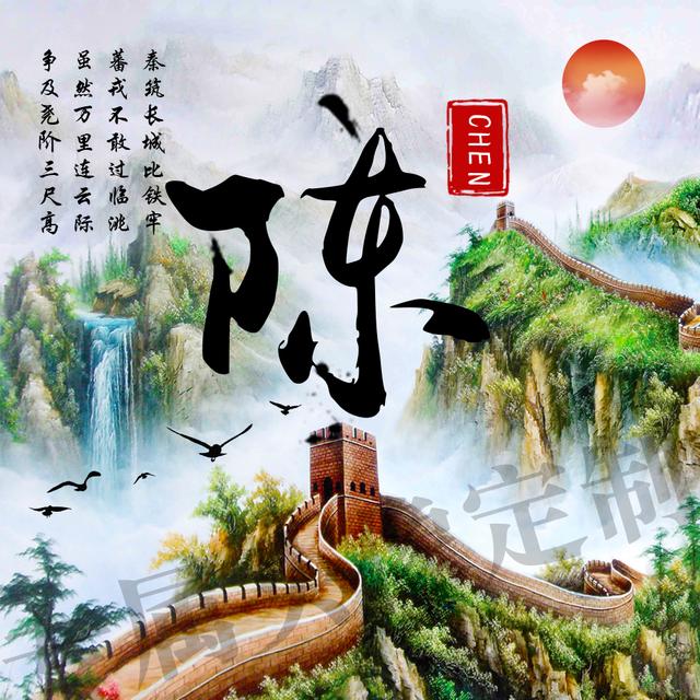 传统中国风,万里长城霸气姓氏头像,一共10张全