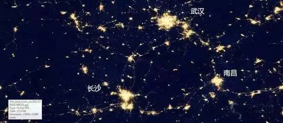在太空上看中国,真正的一线城市和中心城市一目了然