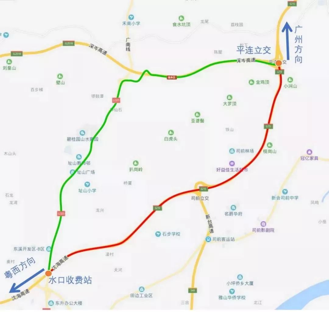 深岑高速拥堵时绕行线路