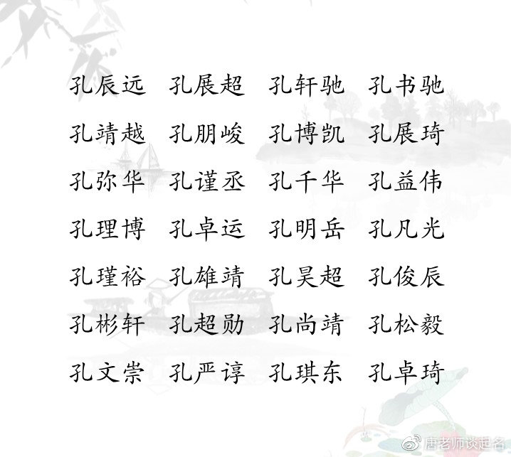 时尚有内涵的男宝宝取名,孔姓男孩名