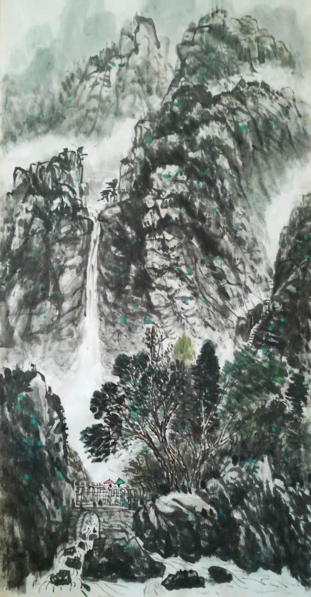 河北著名画家李陌山水人物花鸟国画作品赏析