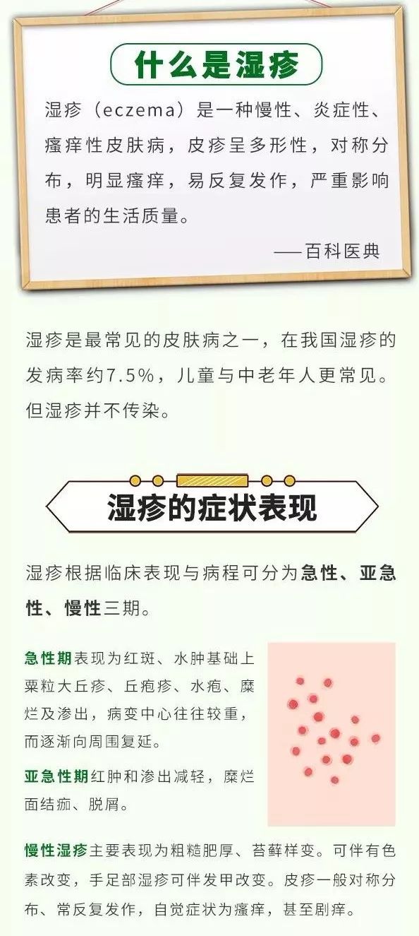 急性湿疹或亚急性湿疹如治疗不当或病情迁延,易发展成慢性湿疹.