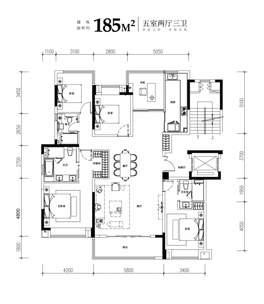 丨葛洲坝合肥中国府建面约145㎡户型示意