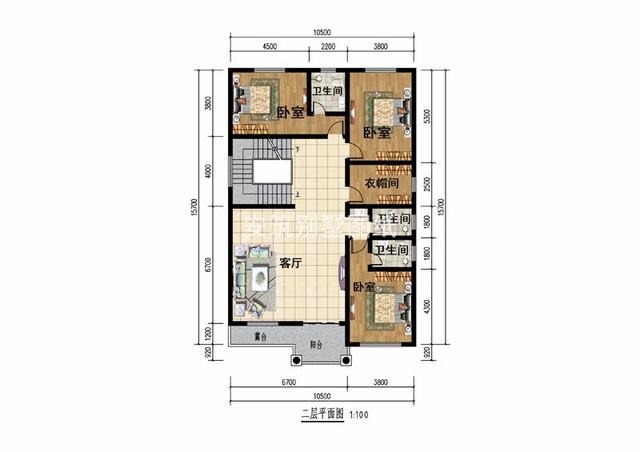 5室1厅的三层小别墅开间105米父母和年轻人居住都非常适合