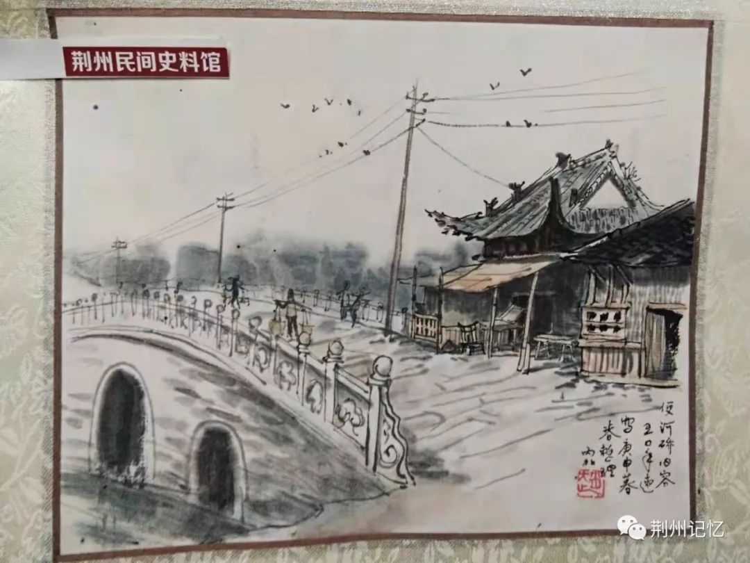 荆州民间史料馆——沙市风景风情水彩画17幅