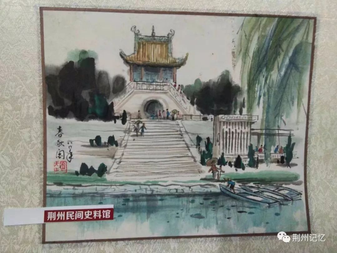 荆州民间史料馆—沙市风景风情水彩画17幅