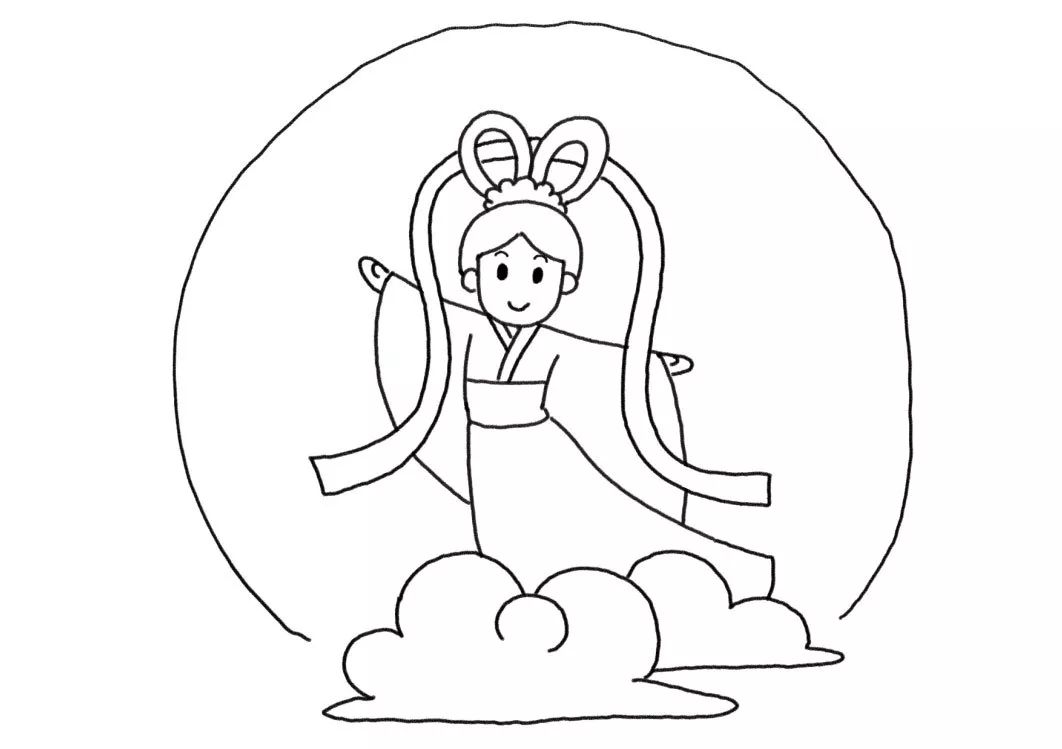 轻松画出美丽的嫦娥和可爱的玉兔!中秋节简笔画来啦