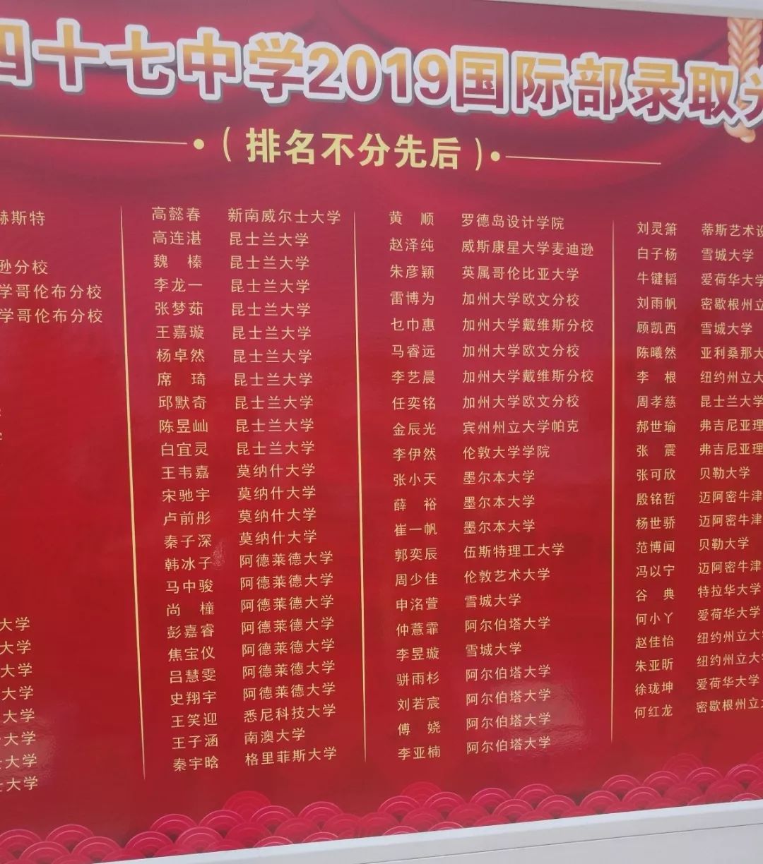 左右滑动查看完整版 点击查看高清大图郑州106中学·2019高考红榜左右