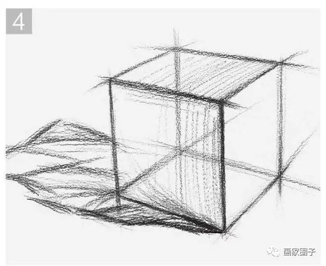 4.区分明暗,明确正方体的形体转折和空间感.