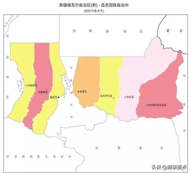 最全版新疆维吾尔自治区行政区划地图,下辖行政单位个
