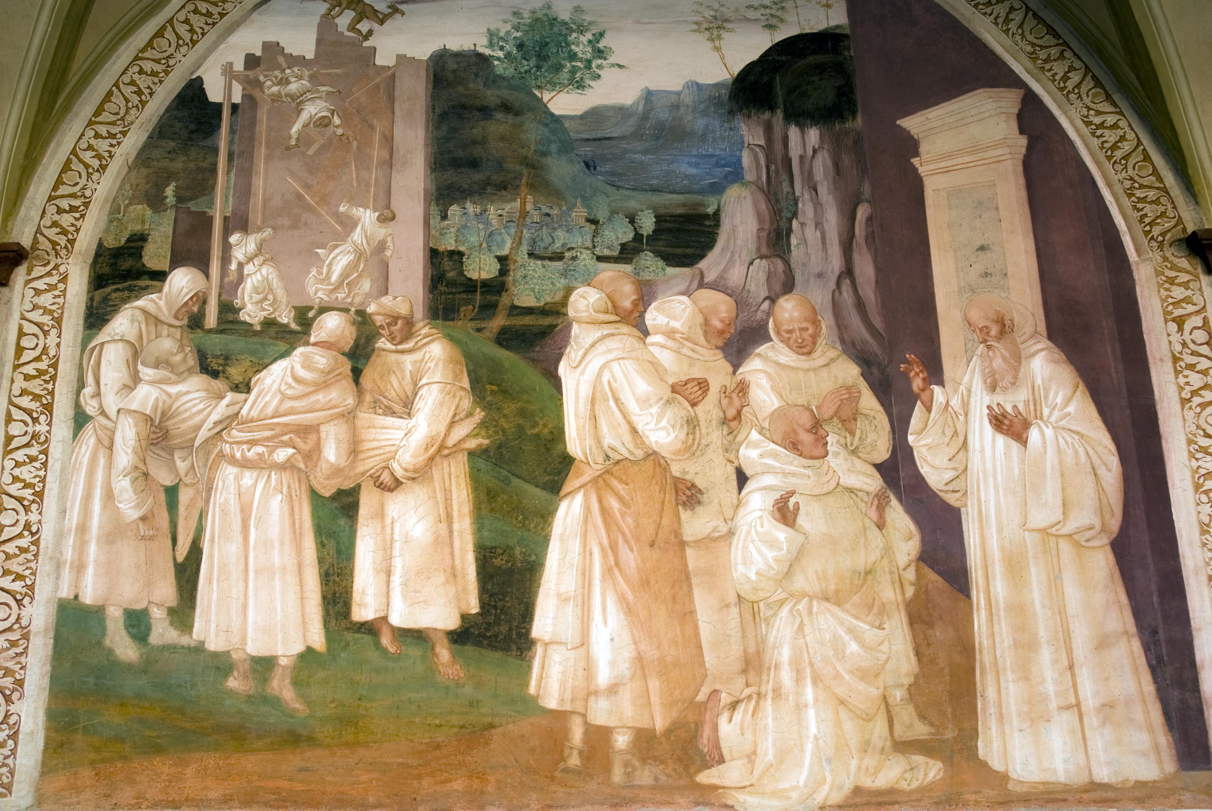 圣本笃的一生【6】(蒙特奥利维托修道院壁画+16世纪手稿插图)