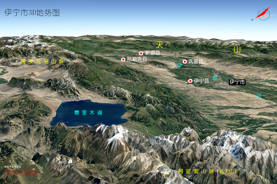 新疆14个市州高清3d地图:乌鲁木齐,阿克苏,伊犁