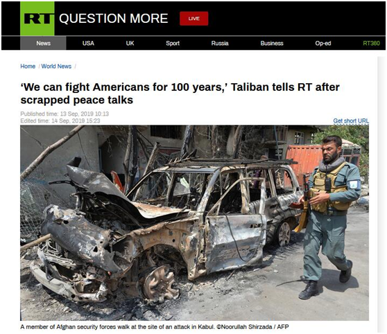 特朗普叫停和平谈判，塔利班又放话：再好好想想，我们还能再战100年