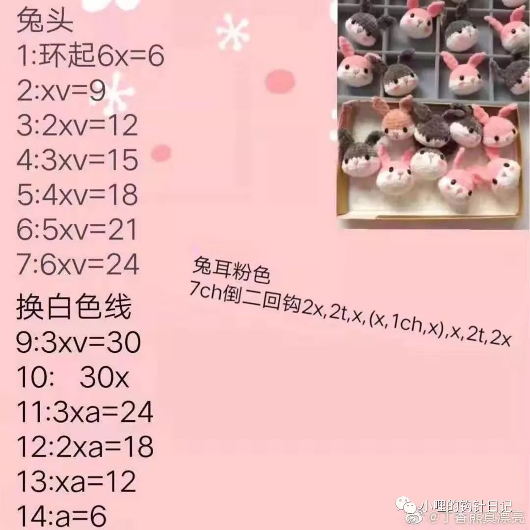 11 粉色萌兔兔 12 兔兔胸针 13 田园风兔子挂件 14 雪尼尔兔兔头 15