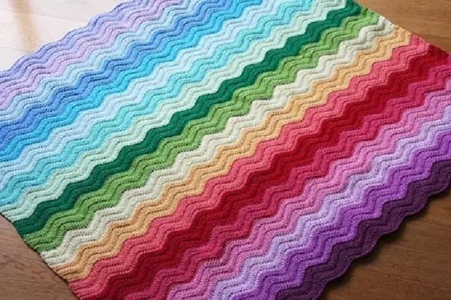 10款毯子钩法给你彩虹般绚烂的心情附图解