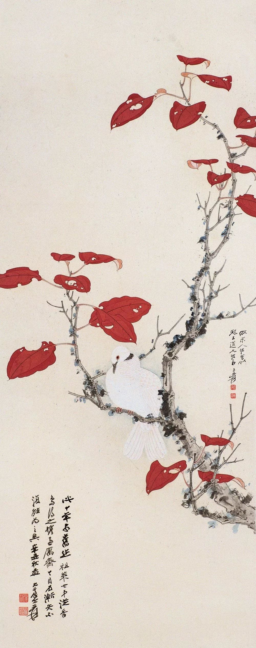 絵画　名家　張大千 　『花鳥図』　肉筆保証　中国画 花鳥図 時代物 古美術品 絵画 名家 張大千 『花鳥図』 肉筆保証 中国画 花鳥図 時代物 古