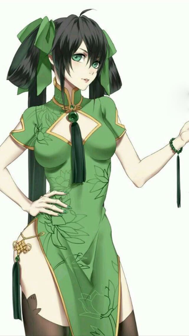 《王者荣耀》人物壁纸——孙尚香,穿绿色旗袍的大美女!