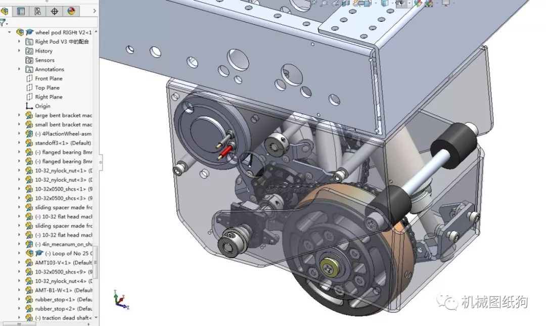 【工程机械】麦克纳姆轮agv小车底盘3d图纸 solidworks设计 附step