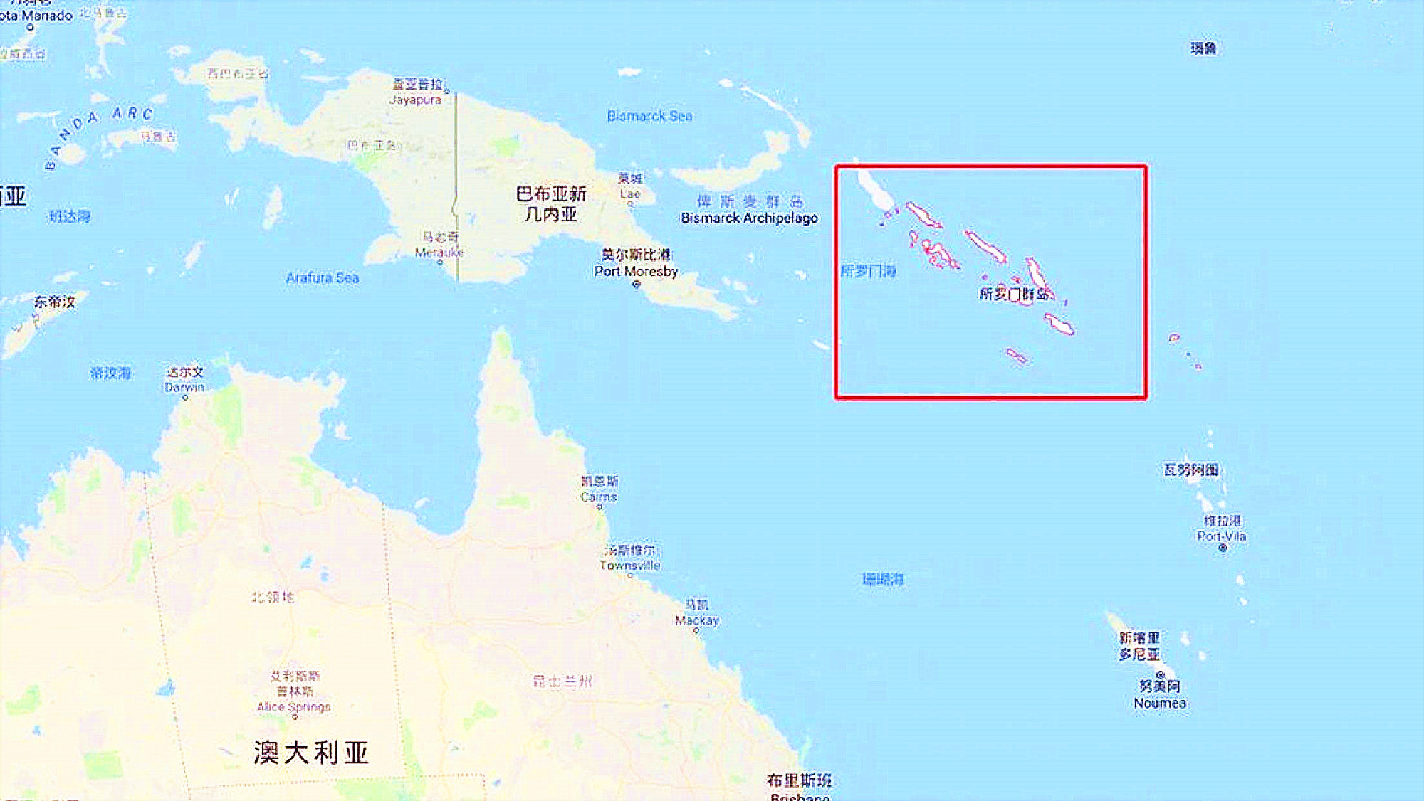 所罗门群岛卫星地图 - 所罗门群岛地图 - 地理教师网