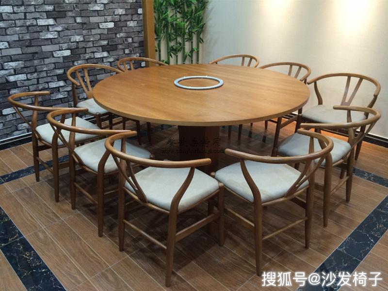 中式茶餐厅圆桌椅组合